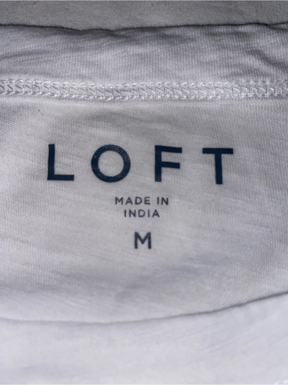 LOFT White Tee with Navy Logo Print - Picture 4 of 6